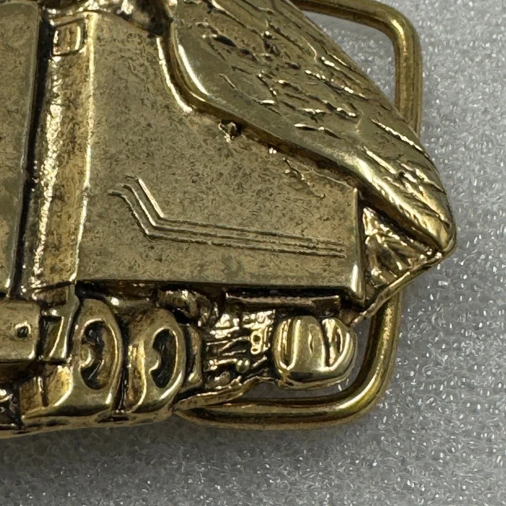 Gold Tone Eagle Trucker Truck Belt‎ Buckle Metal